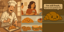 Illustration of multiple hands reaching toward a central plate of food