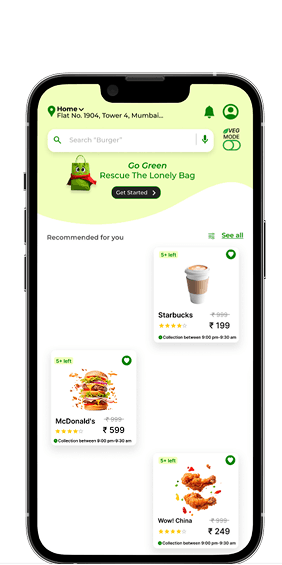 Food delivery app interface
